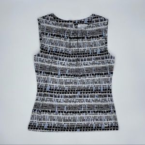 Calvin Klein Pleated Neck Sleeveless Blouse